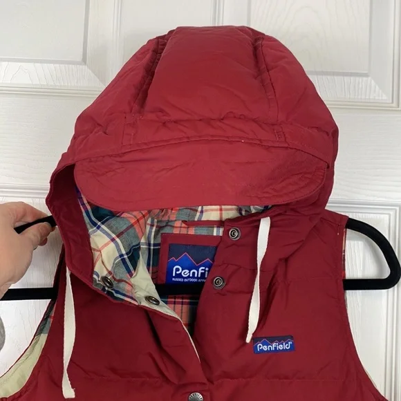 Penfield for madewell red hooded puffer vest sz xs - Picture 4 of 9